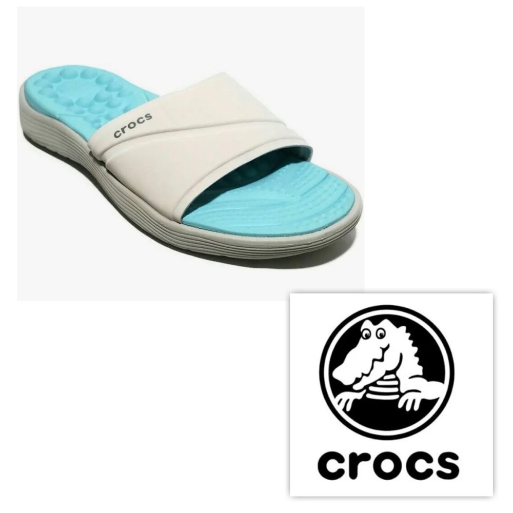 NWOT CROCS kids Juniors J2 Women 4 REVIVA Super Comfy Slides Sandals Shoes
